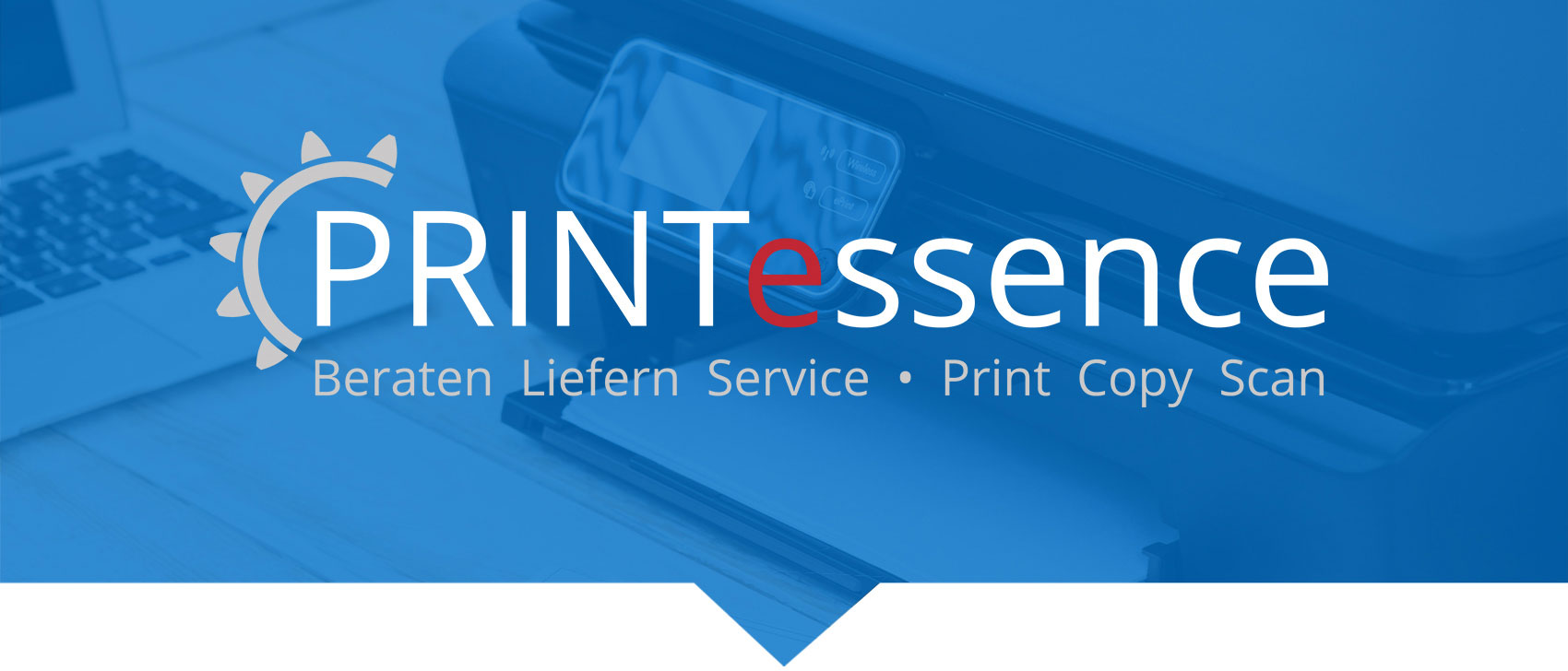 PRINTessence Logo, Beraten, Liefern, Service, Print, Copy, Scan. Ihr Druckerspezialist aus Werl, Soest, Unna und Region. Wir reparieren Ihren Drucker, Kopierer und Ihr Multifunktionsgerät.